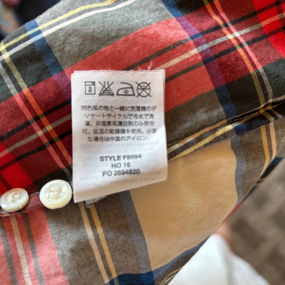 J.Crew Snow Plaid Plaid Popover - Picture 3 of 4
